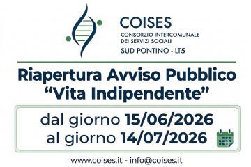 Avviso Pubblico Progetto Di Vita Indipendente Rivolto A Persone Con Disabilita' Residenti Nei Comuni Afferenti Al Consorzio Co.I.S.E.S. Lt5